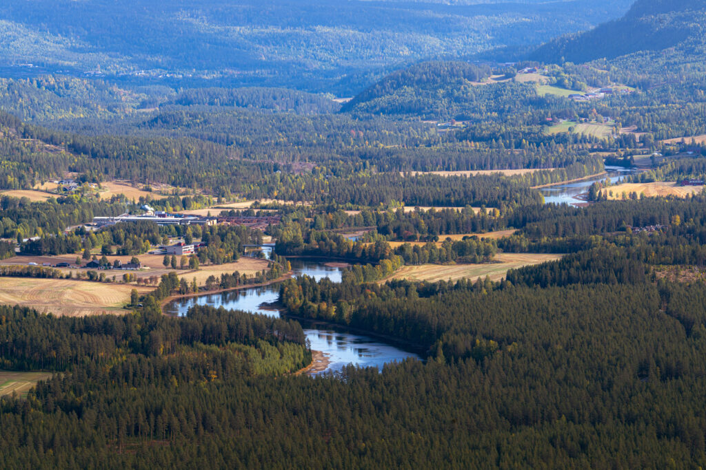 Numedalslågen og Flesberg.