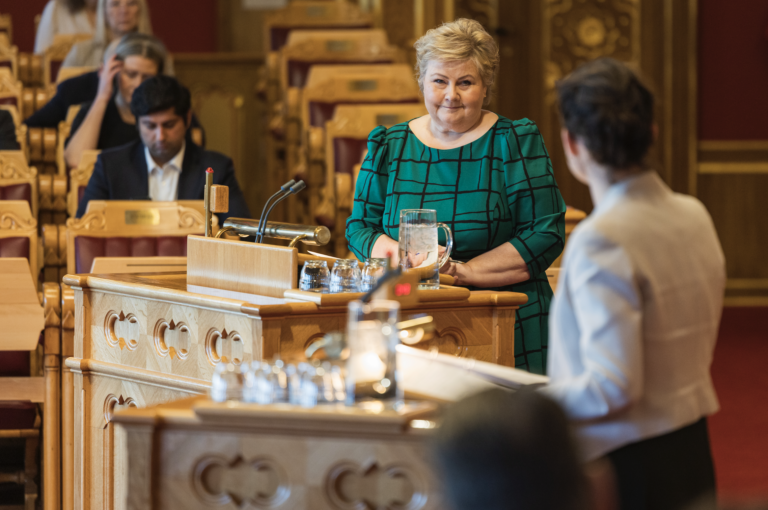 Erna spørretime. Foto: Stortinget