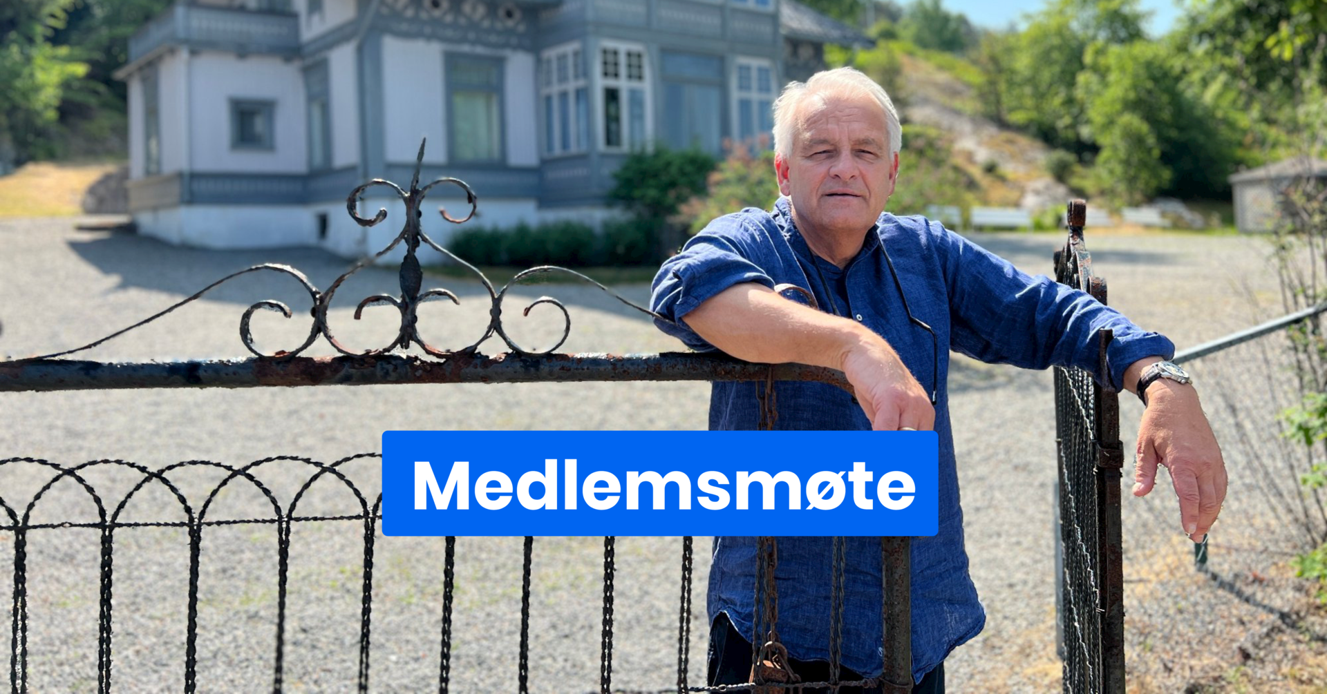 K Bjerke med blå skjorte annonser medlemsmøte om NES