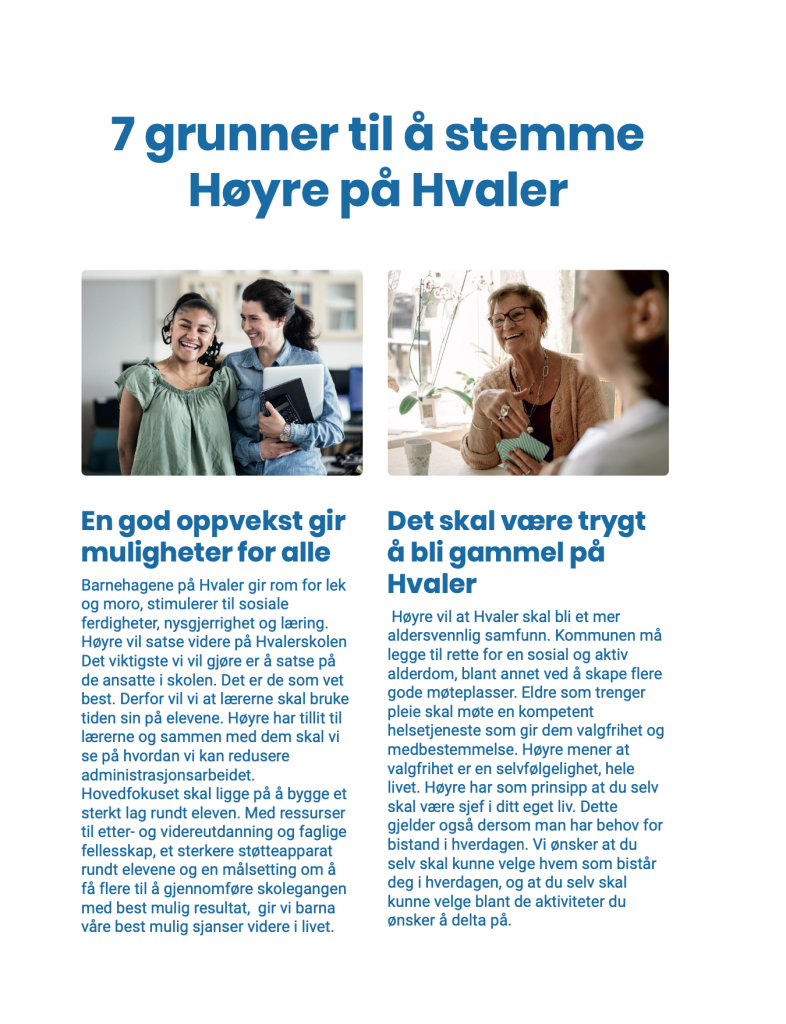 7 Gode Grunner Til å Stemme Hvaler Høyre - Hvaler Høyre