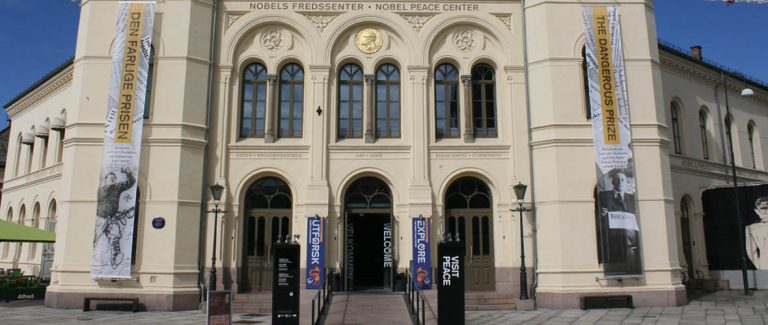 Vestbanebygningen i Oslo som ble til Nobels fredssenter. Foto: Nobels Fredssenter