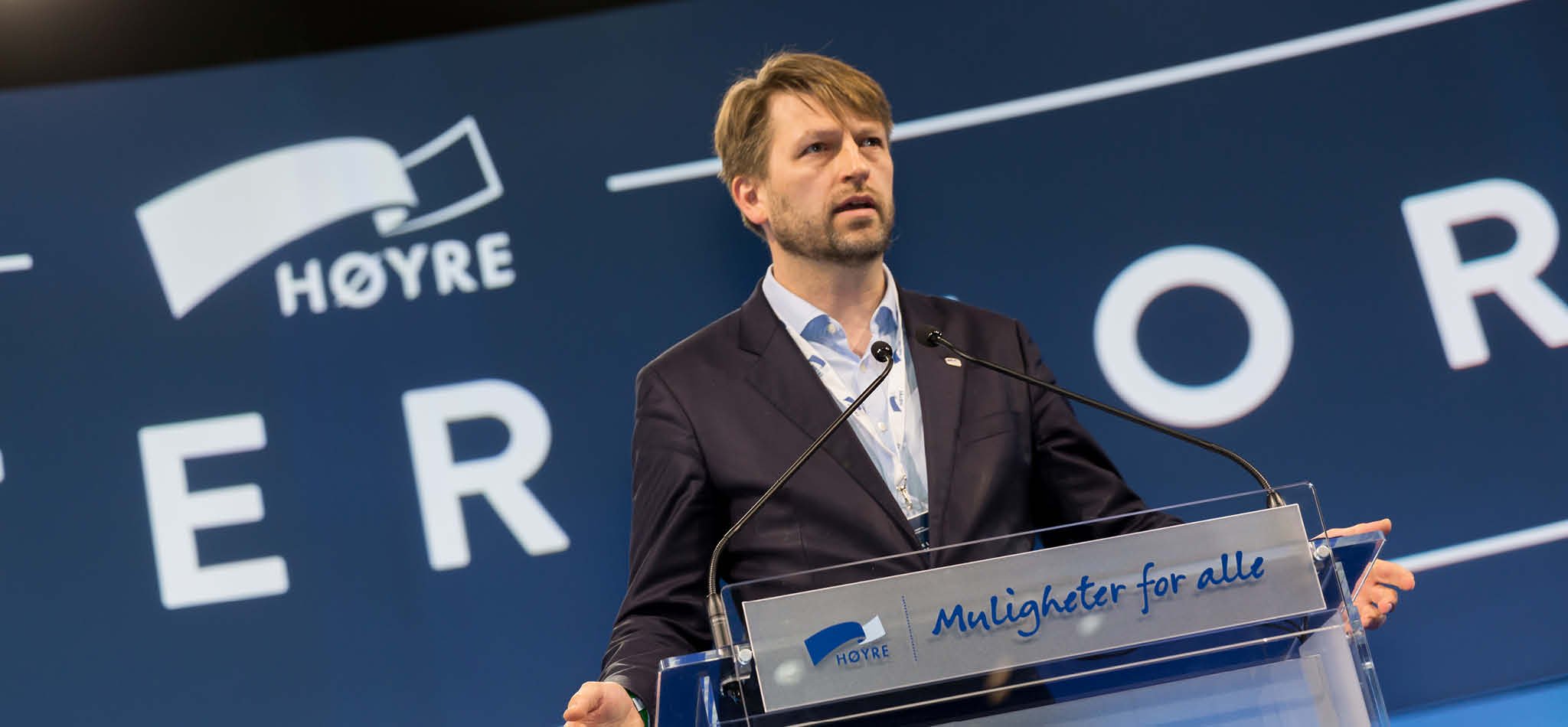 Gruppeleder Eirik Lae Solberg under Høyres landsmøte Mulighetskonferansen 2016. Foto: Hans Kristian Thorbjørnsen