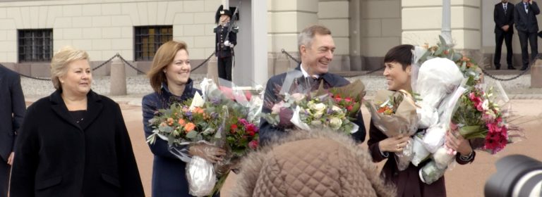 Oslo Høyres Ine Eriksen Søreide og Marit Berger Røsland ble i dag utnevnt til Utenriksminister og EU og EØS-minister. Foto: Ben Olsen Johnsgård.