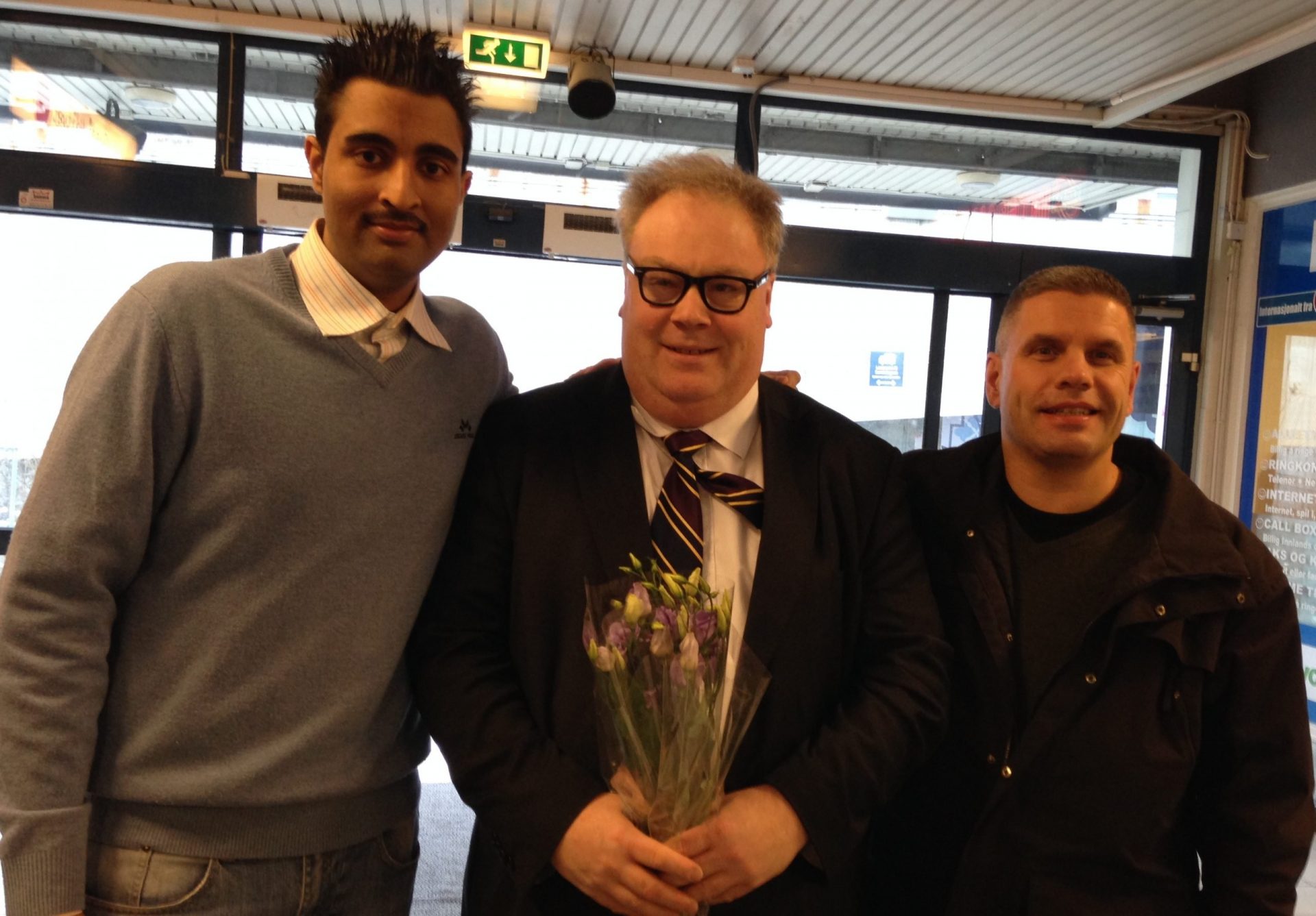 Karmjit Grewal ( Bystyre / BU Kandidat), Bård Folke Fredriksen (Byråd) og Bård W Stende