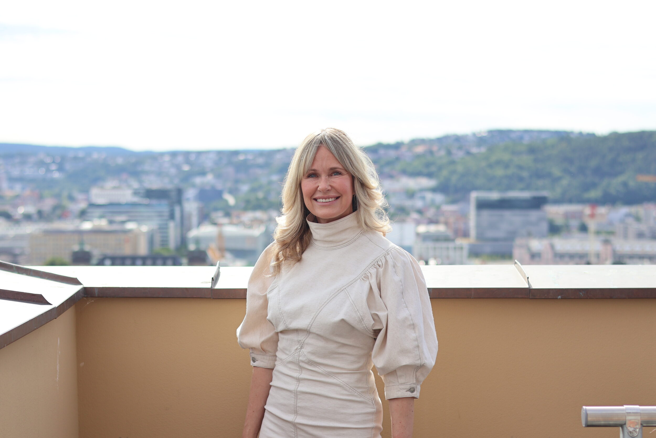 Anne Lindboe på rådhustaket