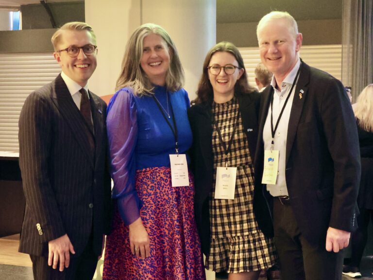 Valgvake 2025 Mathias Willassen Hanssen, Rita Kilvær, Hedda Wike og Erlend Larsen. Topp 4 stortingskandidater 2025 Foto: Mona Grann-Meyer